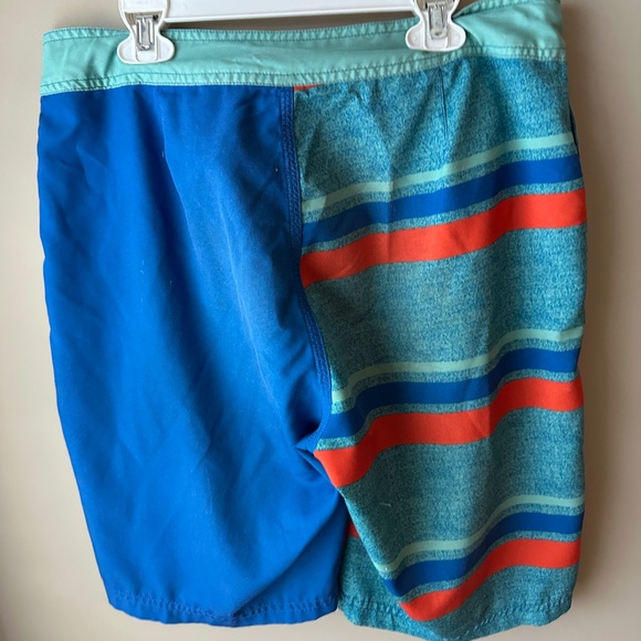 Red Camel Men's Blue Orange Bathing Suit Drawstring Shorts Size 30 - Picture 4 of 10
